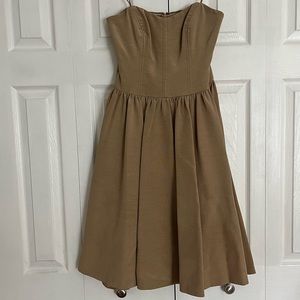 Nicole Miller beige/tan strapless dress Size 2